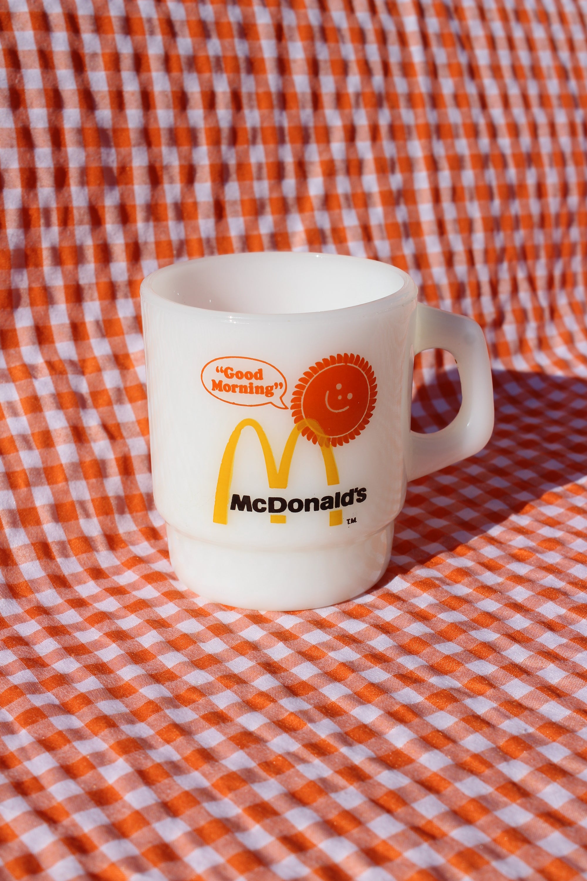 McDonalds Fireking Milk Glass Mug