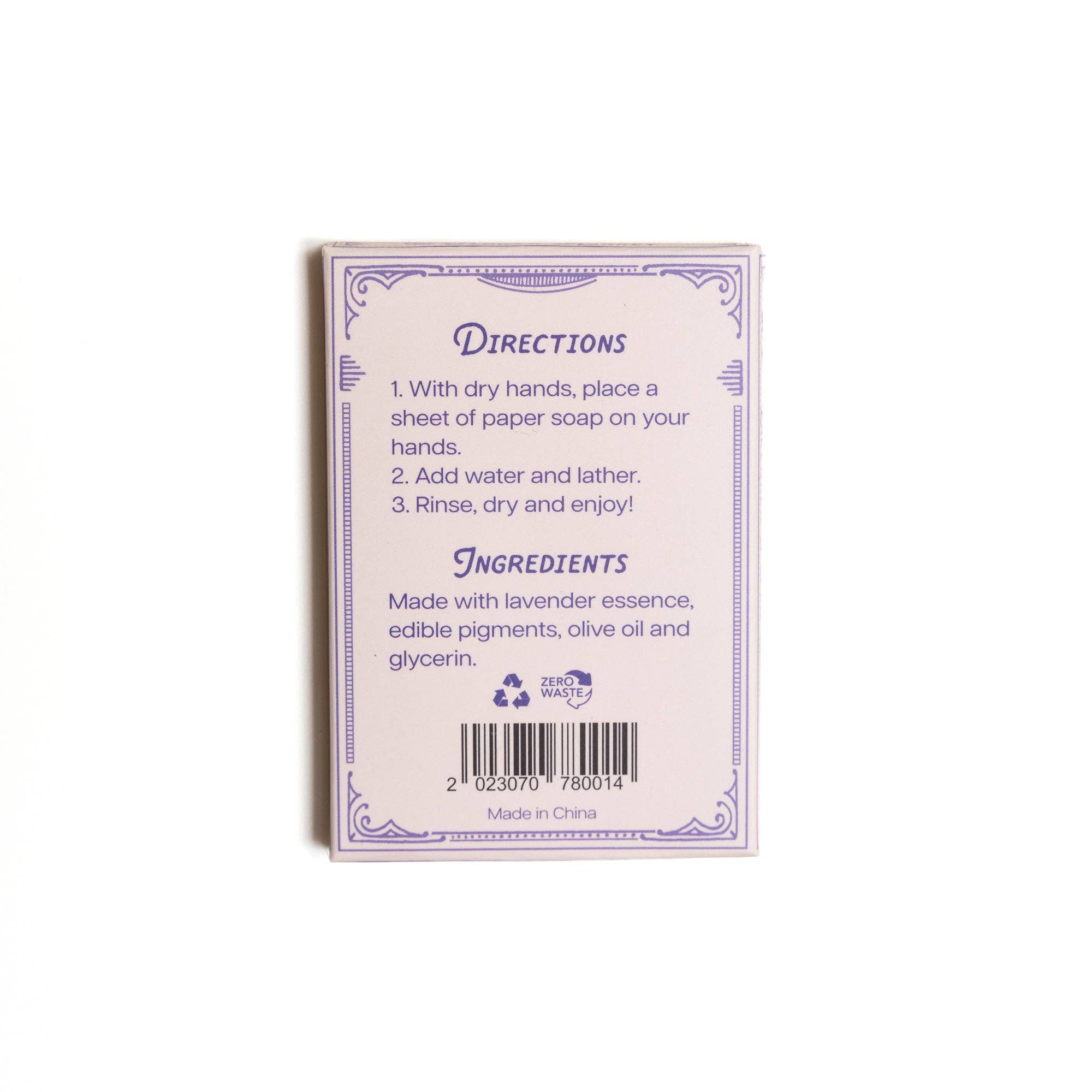 Travel Size Paper Soap – Lavender