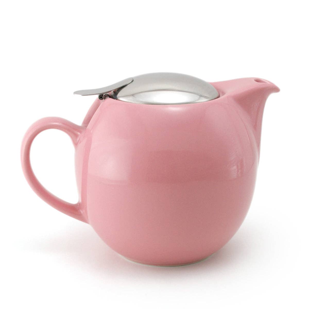 Large Round Ceramic Teapot in Rose