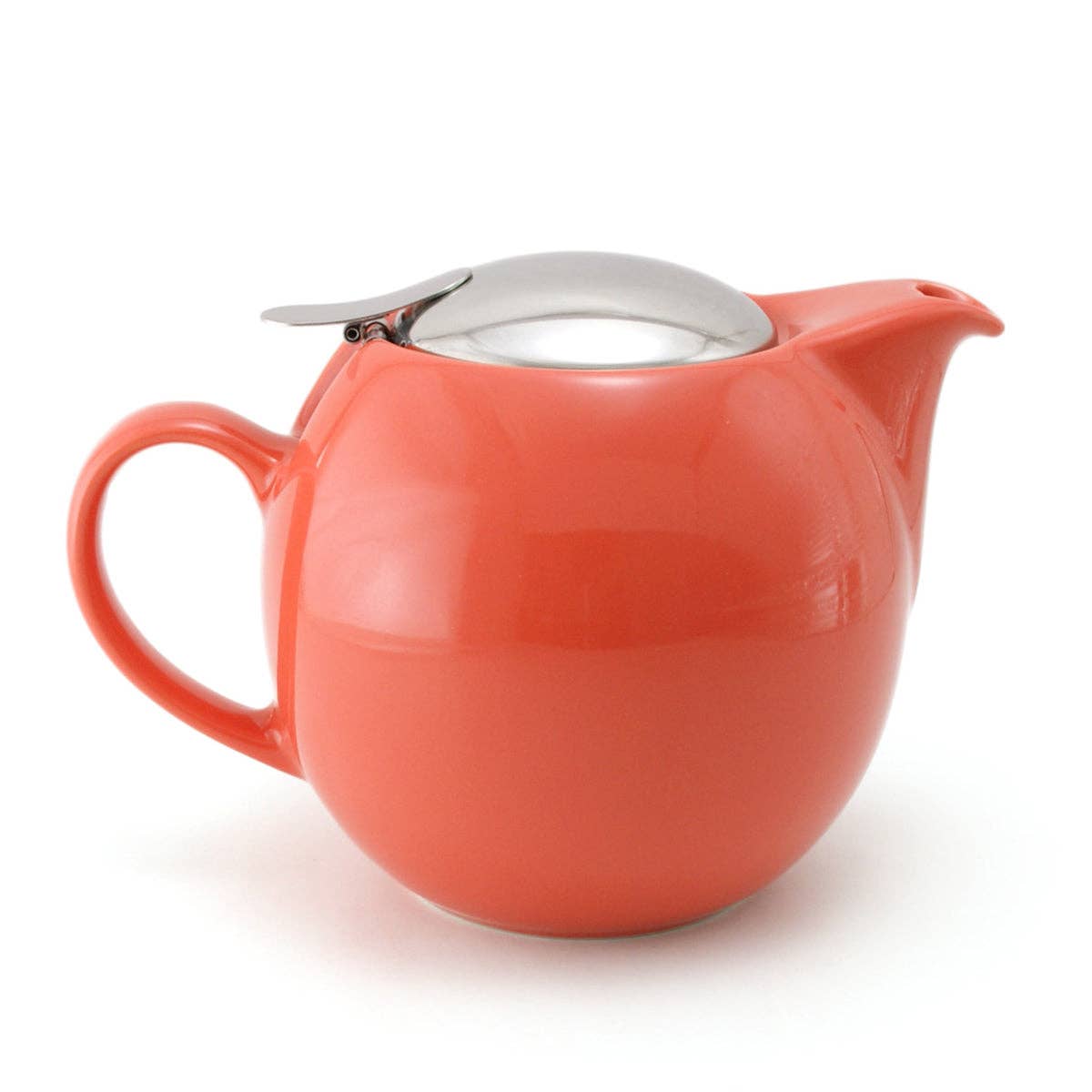 Large Round Ceramic Teapot in Carrot